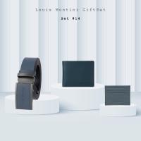 ราคา Giftset Louis Montini ชุดกิฟท์เซต กระเป๋าหนังแท้ เข็มขัดหนังแท้ เหมาะสำหรับของขวัญ กระเป๋าผู้ชาย VTLM (18309526407)