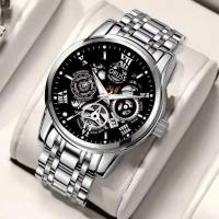 ราคา 2023 Swiss counter famous watch imported movement automatic mechanical watch mens hollow out luminous waterproof stainless steel mens watch mens (18166187747)