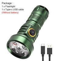 ราคา Small size Large energy super bright DY500 portable outdoor flashlight 5 LED exquisite work safety light TYPE C uses 18350 battery IPX4 waterproof fishing camping night running emergency light (212575
