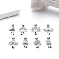 ราคา 1 Piece 16Gauge Stainless Steel Barbell Earring Stud Helix Lobe Pinna Tragus Piercing Zircon (20252689643)