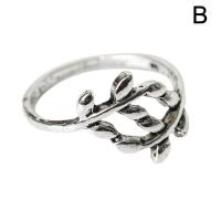 ราคา ต้นมะกอก Cincin สาขาใบใบแหวนปรับขนาดได้แหวนรูปใบไม้เครื่องประดับแหวนแต่งงาน (19743793251)