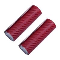 ราคา 2X Car Vehicle DIY 3D Carbon Fiber Vinyl Wrap Roll Film Sticker Decal 70X10cm Wine Red (20361136067)