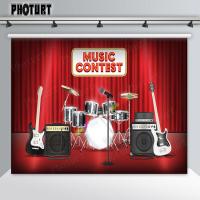 ราคา PHOTURT วงอุปกรณ์ฉากหลังงานเลี้ยงวันเกิดพื้นหลังสีแดงเวทีม่านเพลงการแข่งขันโพลีเอสเตอร์ไวนิลสตูดิโอถ่ายอุปกรณ์ประกอบฉาก (19618724385)