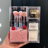 ราคา กล่องใส่แปรง ฟรีไข่มุก พร้อมลิ้นชัก3ชั้น กล่องอะคริลิคแท้ กล่องใส่แปรงแต่งหน้ามีฝาปิด กล่องใส่เครื่องสำอาง ที่ใส่แปรง พร้อมส่ง (1788756571)