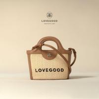 ราคา LoveGood Garden กระเป๋าหนังวัวแท้ ผสมผสานกับหญ้า Raffia งาน Handmade จากแบรนด์ LoveGood size 7 มีสายสะพายยาวให้ (21092324889)