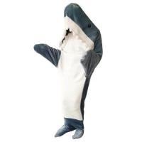 ราคา Shark Blanket Wearable Blanket Hoodie Hooded Shark Sleeping Bag Cosplay Costume Chirstmas Birthday Gifts for Shark Lovers Adults apposite (20459432638)