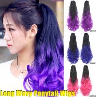 ราคา เลดี้ 15 สี O mbre สังเคราะห์วิกผมหยิกกรงเล็บคลิปผมชิ้นต่อผมผมหางม้าวิกผมเล็บคลิปผมหางม้า (2876212237)