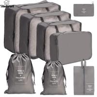 ราคา Studyset IN stock 8pcs Suitcase Organizer Packing Cubes Packing Bags Multi color Foldable Waterproof Luggage Storage Bags For Travel (19987910396)