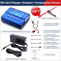 ราคา SKYRC Lipo Charger IMAX B6 EVO B6 V2 B6 Mini B6AC Balance แบตเตอรี่ Charger Discharger พร้อมอะแดปเตอร์อุณหภูมิ Sensor 6A 1 6S (20409424310)