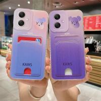 ราคา KOSLAM ช่องกระเป๋าสตางค์รูปหมีการ์ตูนสีกระเป๋าเก็บบัตรเคสโทรศัพท์กันกระแทกสำหรับ Samsung Galaxy A05 A05S A54 5G A34 5G A14 A24 4G 5G A14 LTE A04 A13 4G 5G A13 LTE นุ่มสไตล์ใหม่ปลอกโทรศัพท์มือถือ TPU พ