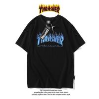 ราคา เสื้อยืดคอกลม แขนสั้น พิมพ์ลายเปลวไฟ thrasher สไตล์คลาสสิก สําหรับทุกเพศS 5XL (20744728508)