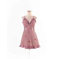 ราคา 8StudioBrand เดรสสายเดี่ยวพิมพ์ลายตาราง แต่งระบายเว้าเอว มีฟองน้ำเสริมทรงซิปหลัง ป้ายแบรนด์ระบุไซส์ S Preloved (20670467347)