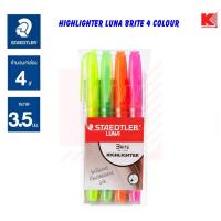 ราคา STAEDTLER ปากกาเน้นข้อความ ลูน่า หัวตัด 3 5 มม 4 สี 4 ด้าม Highlighter Luna Brite รุ่น 3681 S WP4 (908832523)