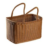 ราคา Home Shopping Basket Hand Vegetable Basket Decorative Woven Basket Flower Arrangement Basket Imitating Rattan Picnic Bag (14905569462)