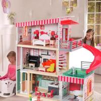 ราคา COD บ้านตุ๊กตาบาร์บี้ไม้ขนาดใหญ่เล่นบ้านรูปปั้นบ้าน (16541737110)