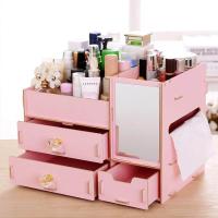 ราคา ชั้นวางเครื่องสำอาง 3ชั้นใหญ กล่องใส่เครื่องสำอางค์ มีกระจก 25 5cmx16 5cmx19cm รุ่นมีกระจก (8484140855)