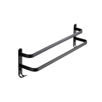 ราคา ราวแขวนผ้าขนหนูอะลูมิเนียมที่แขวนผ้าขนหนูสีดำด้านไม่เจาะที่จำเป็นที่แขวนผ้าขนหนูที่ใส่ยึดติดผนังผ้าเช็ดตัวสำหรับแขกที่แขวนผ้าขนหนูที่แขวนผ้าขนหนูผ้าเช็ดตัวมี2ตะขอแขวนผ้าเช็ดตัวที่แขวนผ้าขนหนูสำหรับห้อ