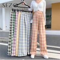 ราคา SEZO กางเกงขาม้าลายสก๊อตเกาหลีทรงหลวมสำหรับผู้หญิง (17653256521)