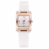 ราคา Luxury Rhinestone Women Square Watch Casual Leather Strap Quartz og Wristwatches (16369012709)