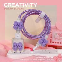 ราคา ป้องกันสำหรับเครื่องชาร์จ5W Bowknot เคสแบตสำรองม้วนสายเคเบิลใช้ได้กับ Iphone 11 Xsmax xr xs 8 Plus 7 Plus 6S 6S 6Splus 5 S S Cchoice (17940492220)