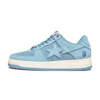 ราคา BAPESTA รองเท้าสเก็ตบอร์ดธรรมดาหนังกลับสีดำรองเท้าสตรีทดาวตกที่มีสไตล์เข้ากับทุกชุดเทรนด์รองเท้าผ้าใบหนัง (17673237109)