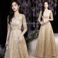 ราคา เดรสยาวออกงานตอกมุก สวยมาก M 4XL ปักเลื่อม กลิตเตอร์ ชุดออกงาน สาวอวบ อ้วน ชุดไปงาน เดรสสีทอง ชุดราตรียาว ธีมสีทอง ชุดแม่เจ้าสาว ชุดแม่เจ้าบ่าว สุดหรู meawshop THE CLASSIC (21260047130)