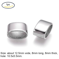 ราคา Beebeecraft 1 20pcs Rectangle Slide Charms Stainless Steel Slide Charms Rectangle Pendant Charm Large Hole Leather Cord Slider Loose Beads for Bracelets Necklace Jewelry Making (17229047427)
