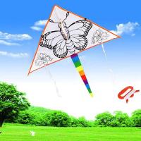 ราคา DIY Graffiti Kite Blank Triangle Kite Can Be Painted Nylon Outdoor Kites Flying Toys with 30m Lines For Children Kids (11360127743)
