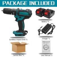 ราคา 3 In 1 388VF Electric Cordless Brushless Impact Drill Hammer Drill Screwdriver 25 3 Torque Ice Drill DIY Power Tool (20707856139)