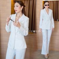 ราคา Set เสื้อสูท กางเกงขายาว S 2XL ชุดเพื่อนเจ้าสาว สูทผู้หญิง ชุดทำงาน ชุดสูท สาวอวบ ชุดออกงาน สาวอวบ สูทสีดำ สูทสีขาว สูทสีชมพู ชุดดำ ชุดสุภาพ ชุดไปประชุม สัมมนา ครู ข้าราชการ ชุดCEO ชุดสูท Blazer สูท 1