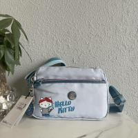 ราคา สินค้าใหม่ของแท้ยี่ห้อเบลเยียมมี Kipling พิมพ์ลายแมวสีฟ้ากระเป๋าคนส่งเอกสานสตรีสะพายไหล่ KI5473คิตตี้ (20512493935)