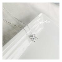 ราคา iam silver925 สร้อยคอเงินแท้ จี้คล้องสร้อย รูปสี่เหลี่ยมsquare รูปไข่oval เพชรczเกรดพรีเมี่ยม (17698233795)