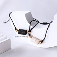 ราคา สร้อยคู่รัก สร้อยเชือกถักประดับหินภูเขาไฟ หินลาวา เลือกสีได้ แบบเม็ดกลม by siamonlineshop (19477980926)