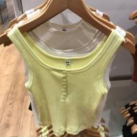 ราคา UNIQLO เสื้อกั๊ก Y457605แบบคาดเอวสูงของผู้หญิงทำจากผ้าฝ้ายเนื้อบางสำหรับฤดูร้อน (19667336321)