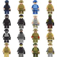 ราคา HOT pdh711 WUHUI 16PCS Lego SWAT Military Army WW2 Minifigures Toy Building Kit Lego Toys Building Blocks Soldier Building Bricks (20320350499)