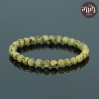 ราคา อาเป่า หินไหมทอง ติดแร่เฮมาไทต์ Gold Rutilated Quartz ขนาด 6 มิล คัดหิน หินมงคล เรียกเงิน เรียกทอง กำไลหินสี กำไลหินนำโชค หินสีทอง Hematite (7624448625)