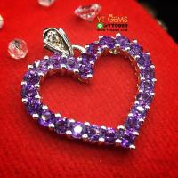ราคา จี้อเมทิสต์ หัวใจ จี้เงินแท้ ชุบทองคำขาว พลอยอเมทิสต์แท้ YTG 8676 (17529964836)