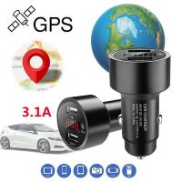 ราคา Car GPS Tracker Locator Real Time Tracking Device Dual USB Car Charger Voltmeter Compact Lightweight Space Saving Portable (3159622148)