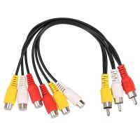 ราคา New 3 RCA Male To 6 RCA Female Plug Splitter Audio TV DVD Video Adapter AV Cable (17421474945)