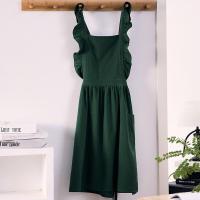 ราคา Foreign trade of household lotus leaf lace cotton and linen apron can work is han edition printed Japanese cafe kitchen apron (19710397610)