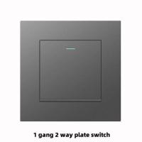 ราคา Grey UK 13A Electric Wall Switch with USB c Socket 18WType C Quick charging plug outlet 220V Universal dual 5pin socket (20457205677)