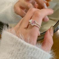 ราคา แหวนเงินมูนสโตนสำหรับผู้หญิงแหวนเปิดหัวใจกุหลาบ Y2K (19755536892)