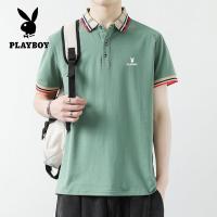 ราคา Playboy เสื้อโปโลผู้ชายแขนสั้นเสื้อโปโลผู้ชายเสื้อยืดแขนสั้นคอปกสไตล์ธุรกิจสำหรับผู้ชาย (19714624982)