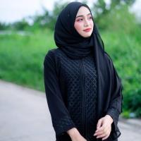 ราคา ชุดอาบาย่างานปัก สีดำเรียบหรู สไตล์สาวดูไบ IL95 วาริสมุสลิม (19660618531)