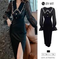 ราคา ZY HT EraVogue เดรสผู้หญิง เดรสสีดำ เดรสเกาหลี เดรสสาวอวบ ชุดเดรสแฟชั่น เดรสทำงาน เดรสออกงาน ชุดเดรสผู้หญิง 4378 (7438612346)