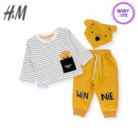 ราคา แท้ H M ชุดนอนเด็ก พร้อมผ้ากันเปื้อน ชุดกันหนาวเด็ก ไซส์ 6 เดือน 36 เดือน พร้อมส่ง (20853835450)