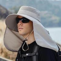 ราคา Summer Sun Hats Double Layer UV Protection Fishing Hunting Outdoor Cap Men Hiking Camping Visor Hat Removable Fisherman Hat (19882808536)