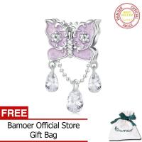 ราคา BAMOER สร้อยข้อมือรูปผีเสื้อพระจันทร์925เงินสเตอร์ลิงลูกปัดผีเสื้อสำหรับผู้หญิงทำมือหยดน้ำ SCC2543เซอร์คอนสีม่วง (19098611520)