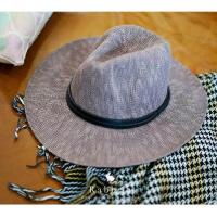 ราคา RB06 Vintage panama hat หมวกทรงวินเทจคาดหนัง สีม่วงกะปิ Rabbita (1085042543)