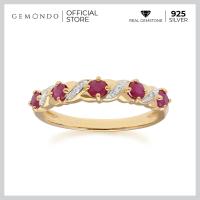 ราคา Gemondo แหวนเงินแท้ 925 ชุบทอง 18K ประดับมรกต Emerald หรือ ทับทิม Ruby และเพชร Diamond ดีไซน์วิคเทอเรีย (3443936348)